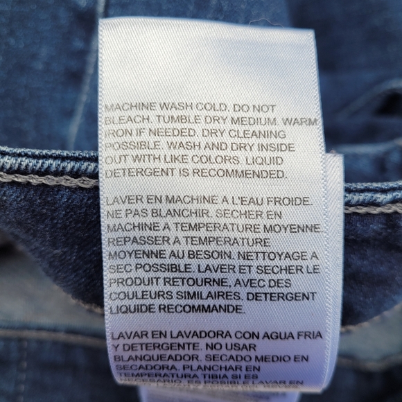 Levi's 711 Skinny Blue Denim Crop Jean Raw Hem Patch Pockets Women's 24 Mid Rise - Picture 7 of 7